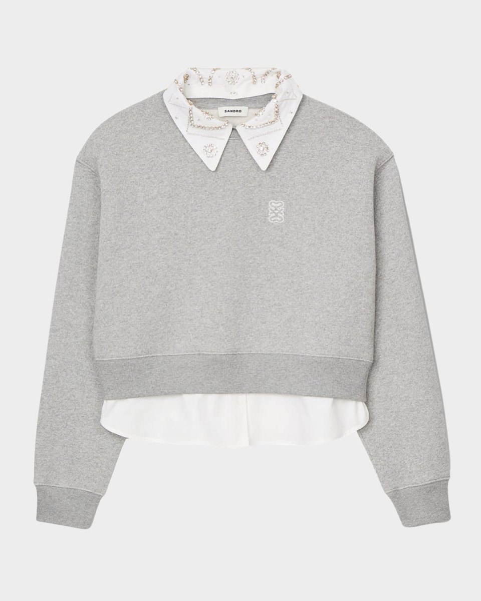 Meribel Marled Layered-Effect Sweatshirt
